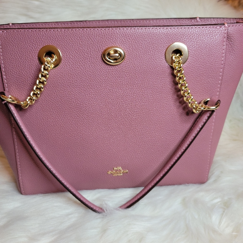 Coach turnlock chain tote